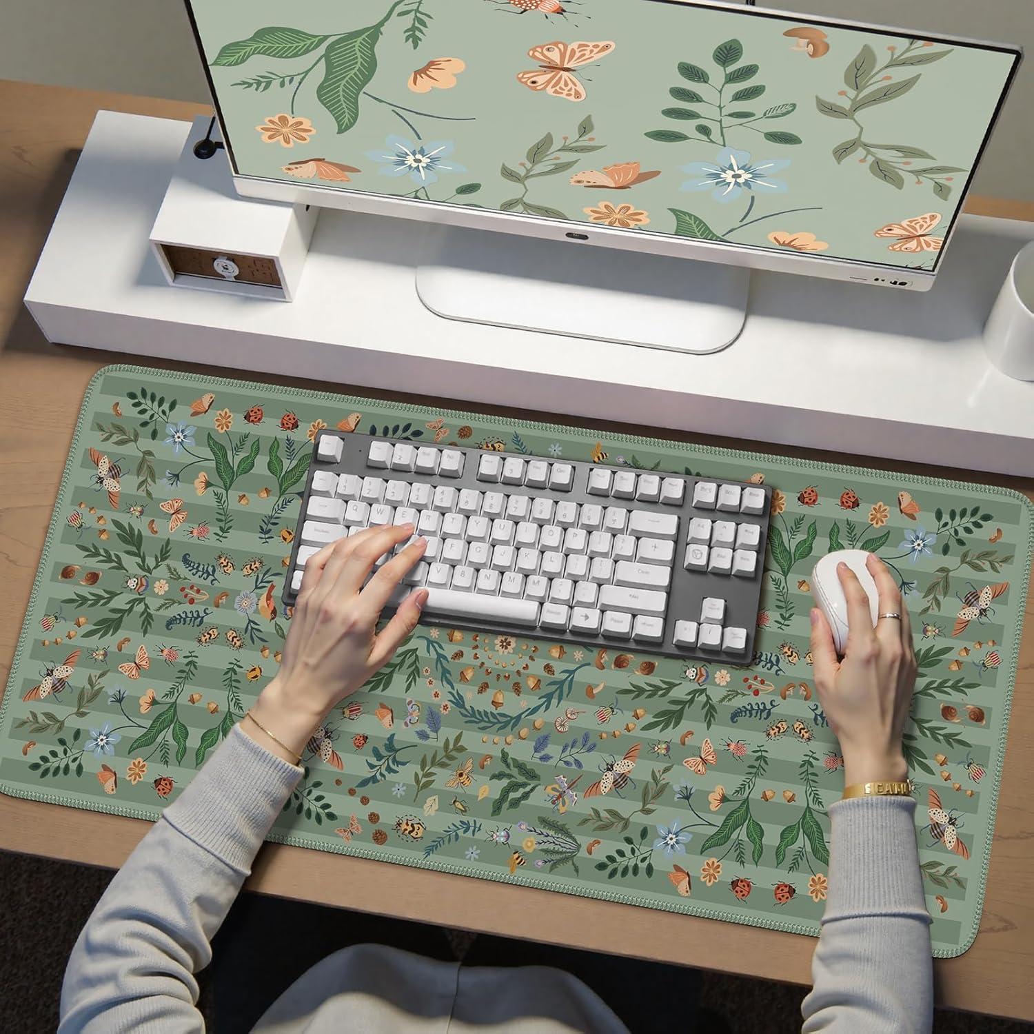 Alfombrilla de Escritorio Grande Anyshock Insecto Verde 90x40cm