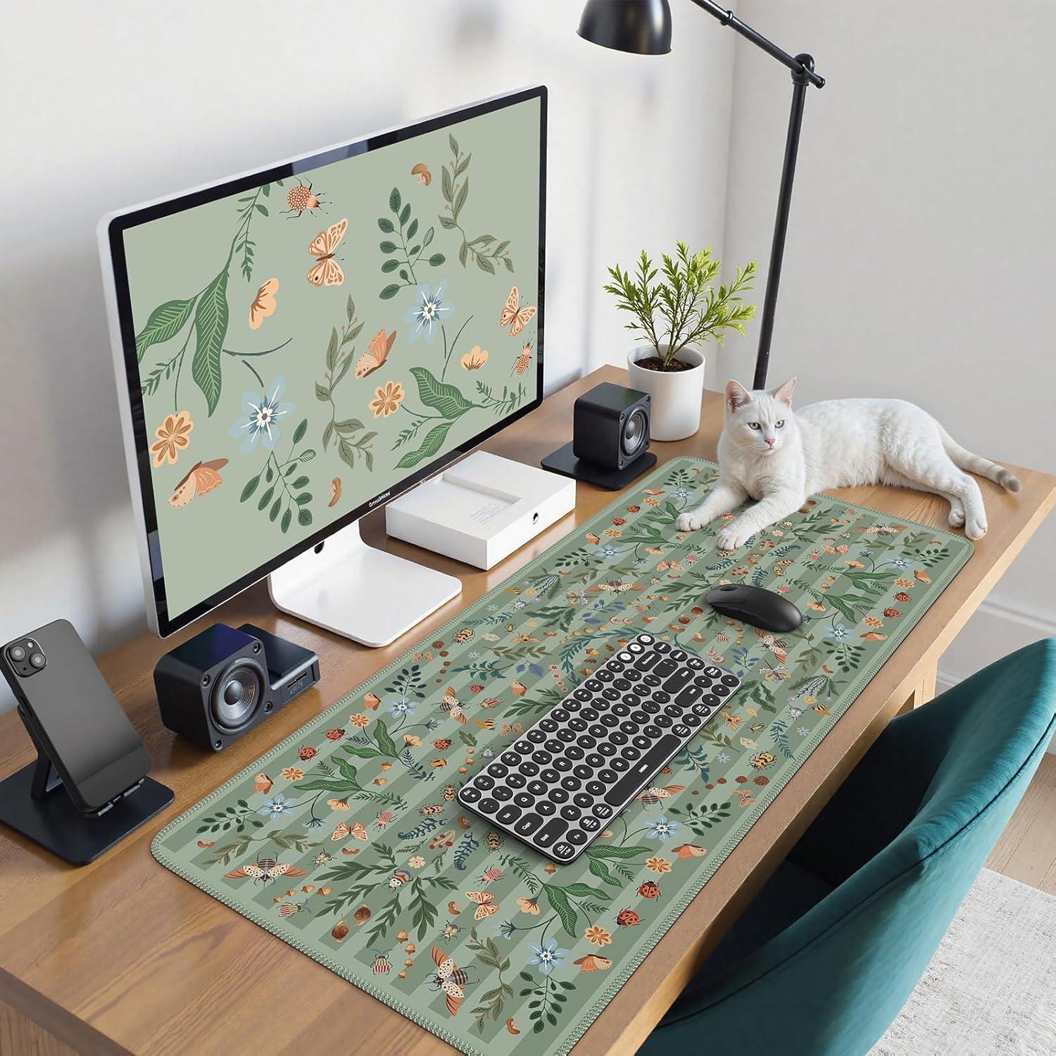 Alfombrilla de Escritorio Grande Anyshock Insecto Verde 90x40cm