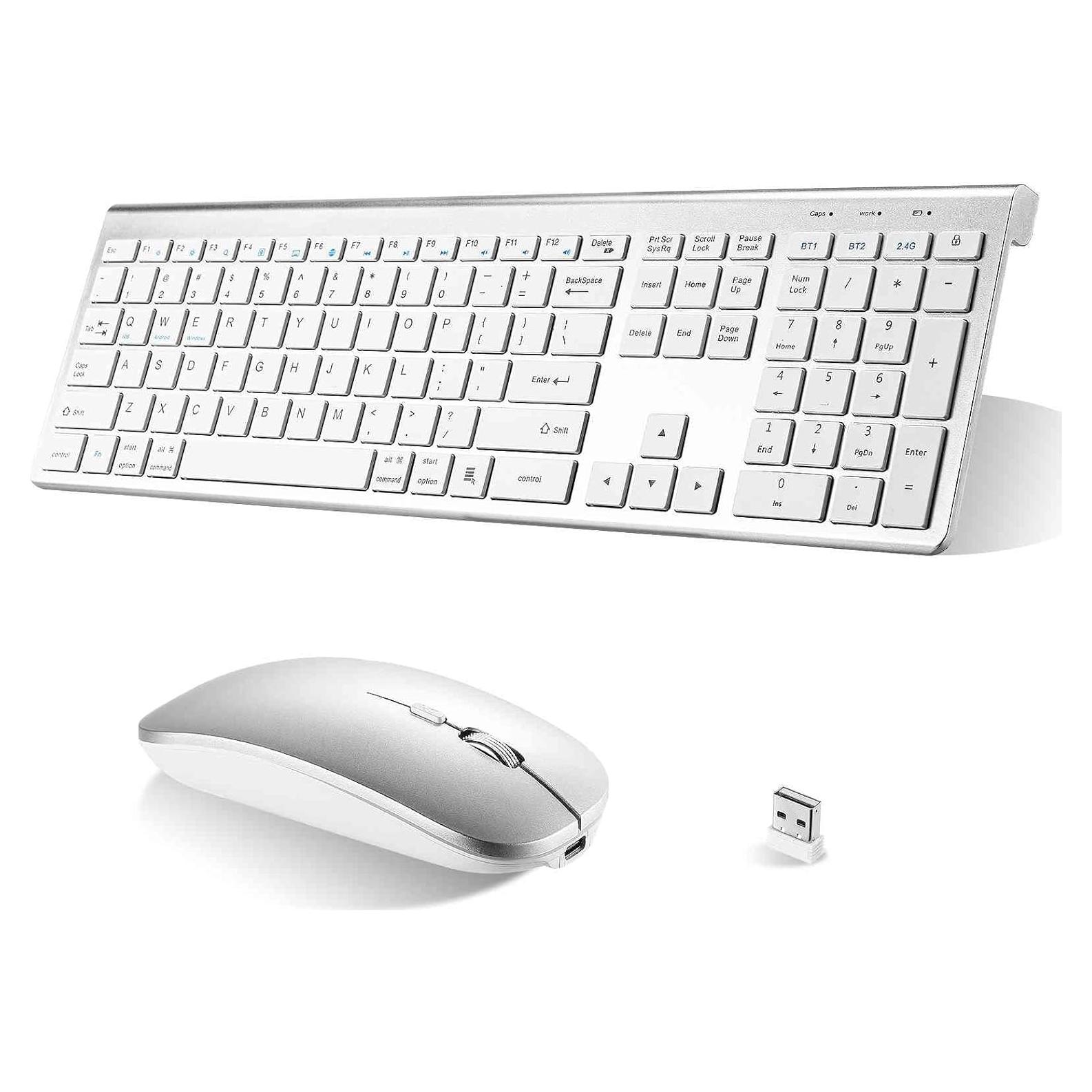 Combo Teclado y Ratón Inalámbrico UrbanX Blanco Recargable
