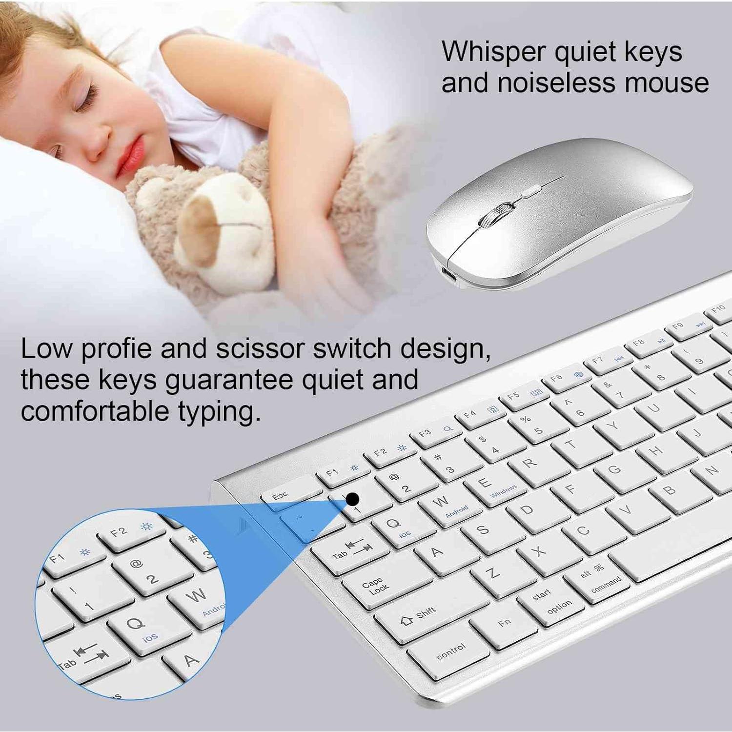 Combo Teclado y Ratón Inalámbrico UrbanX Blanco Recargable