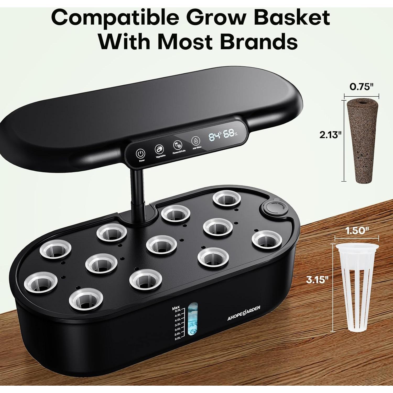 Ahopegarden Jardín Hidropónico Interior 12 Cápsulas 5L