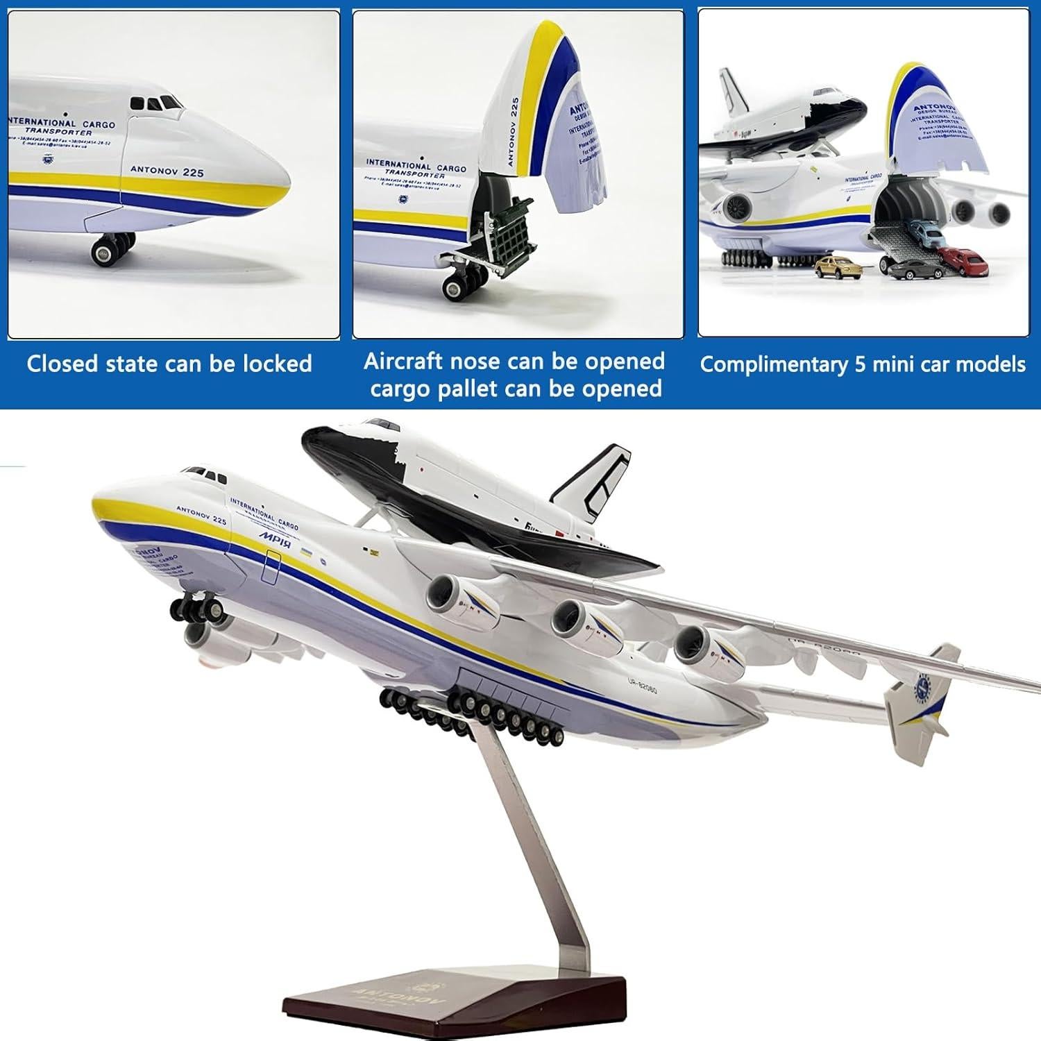 Modelo de avión AN225 Mahfisj 1:200 resina 43 cm
