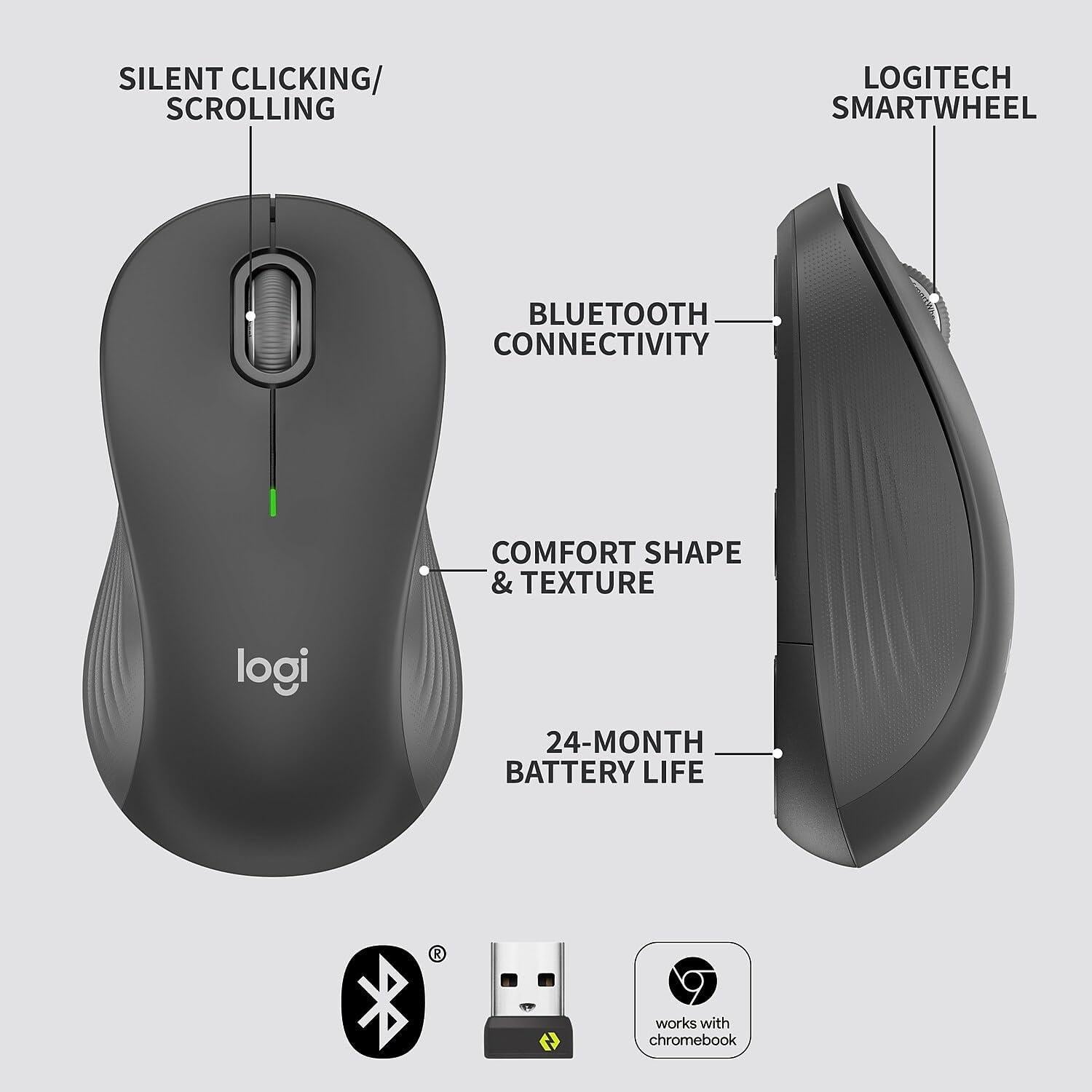 Mouse Inalámbrico Logitech Signature M550 - Óptico 4000 dpi - Bluetooth