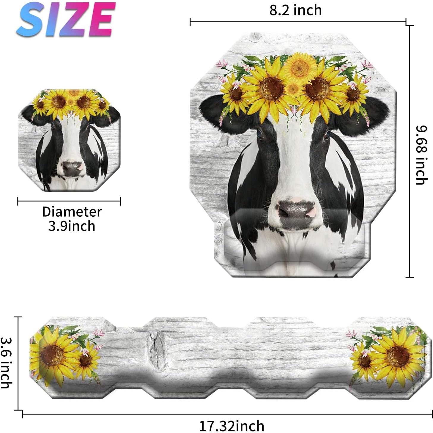 Juego de Reposamuñecas Ergonómico SDFCVBTYU Vaca Girasol