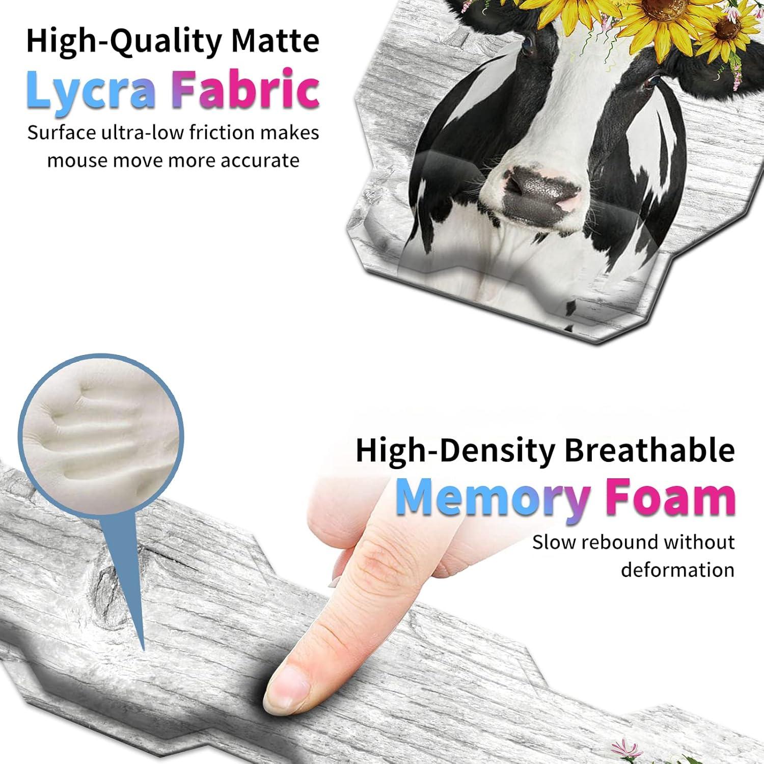 Juego de Reposamuñecas Ergonómico SDFCVBTYU Vaca Girasol