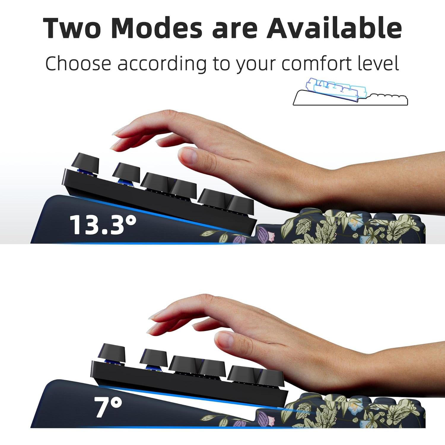 Almohadilla ergonómica Ospelelf con mousepad floral extra grande