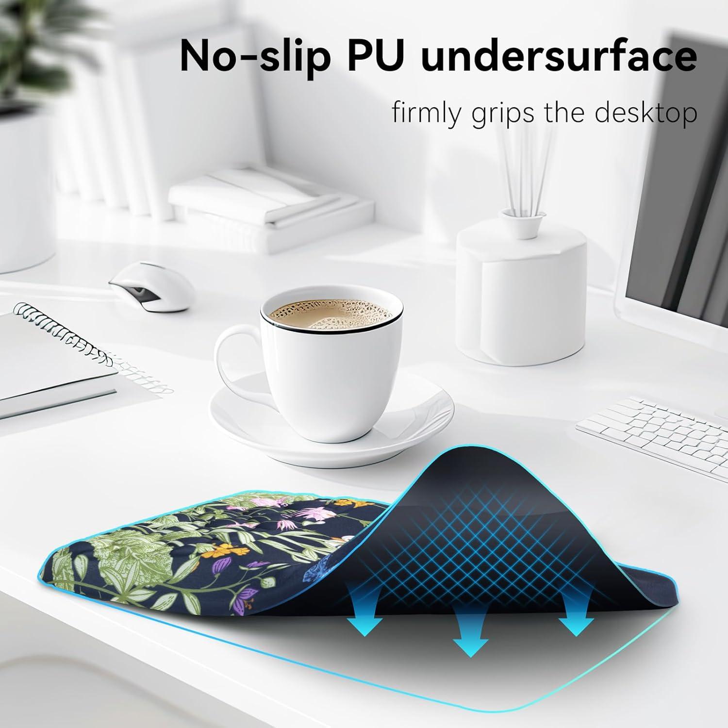 Almohadilla ergonómica Ospelelf con mousepad floral extra grande