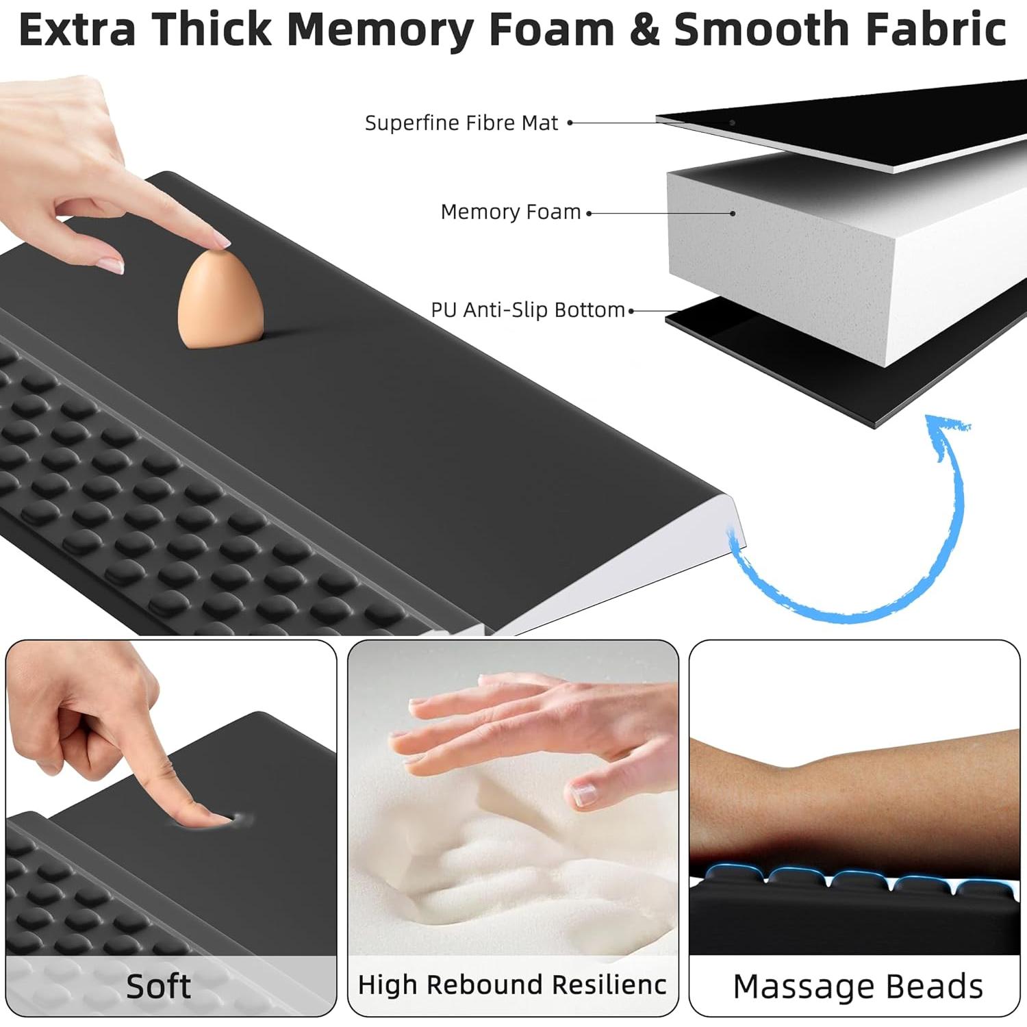 Almohadilla ergonómica para muñeca Ospelelf con mousepad