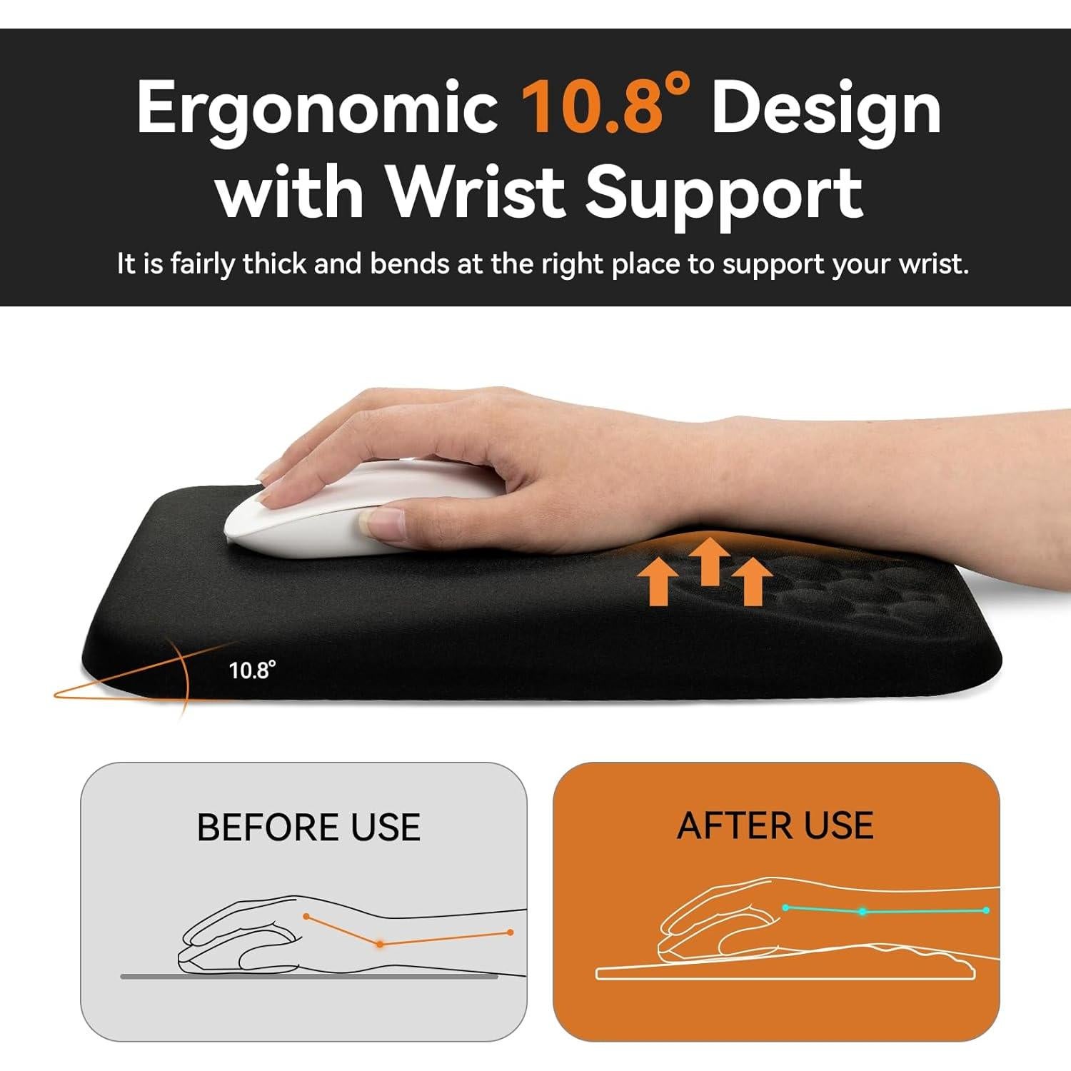 Almohadilla ergonómica para muñeca Ospelelf con mousepad