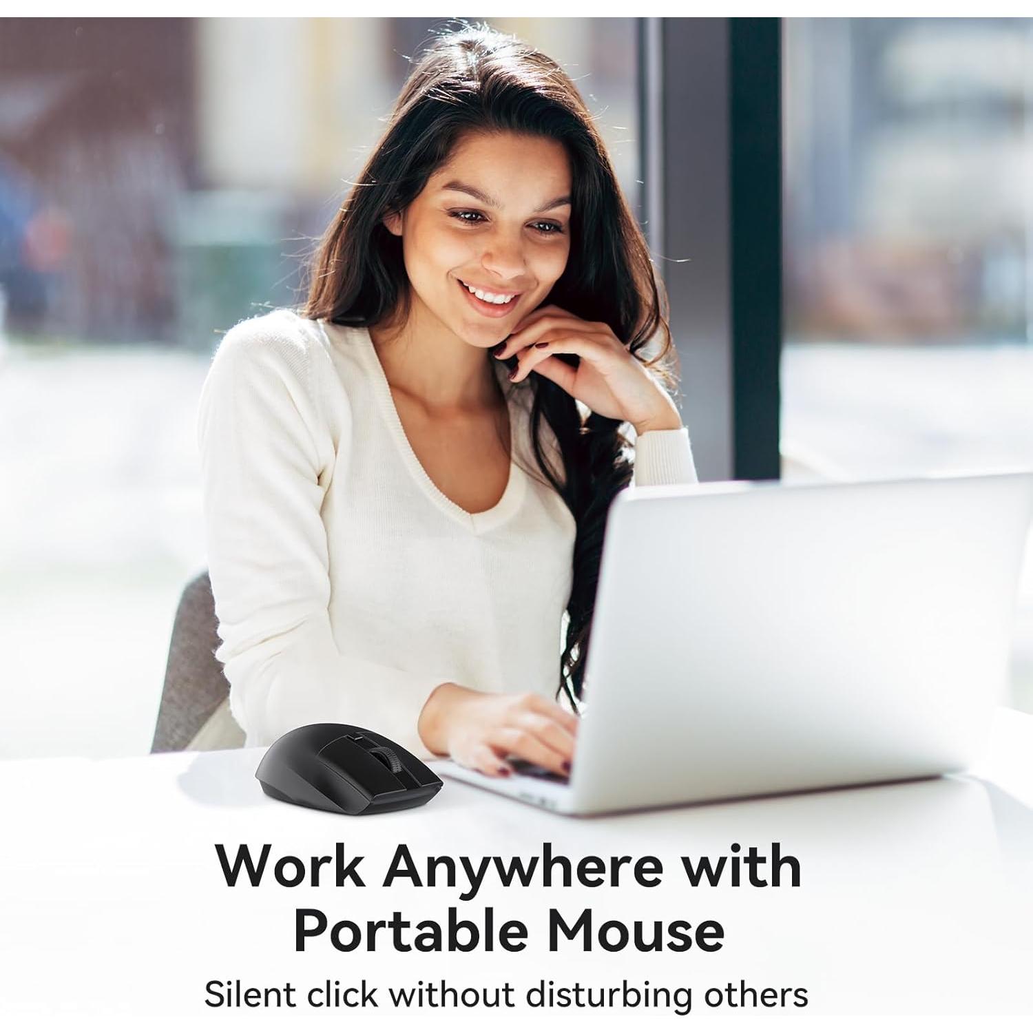 Teclado Inalámbrico Bluetooth AUSDOM + Ratón Ergonómico USB