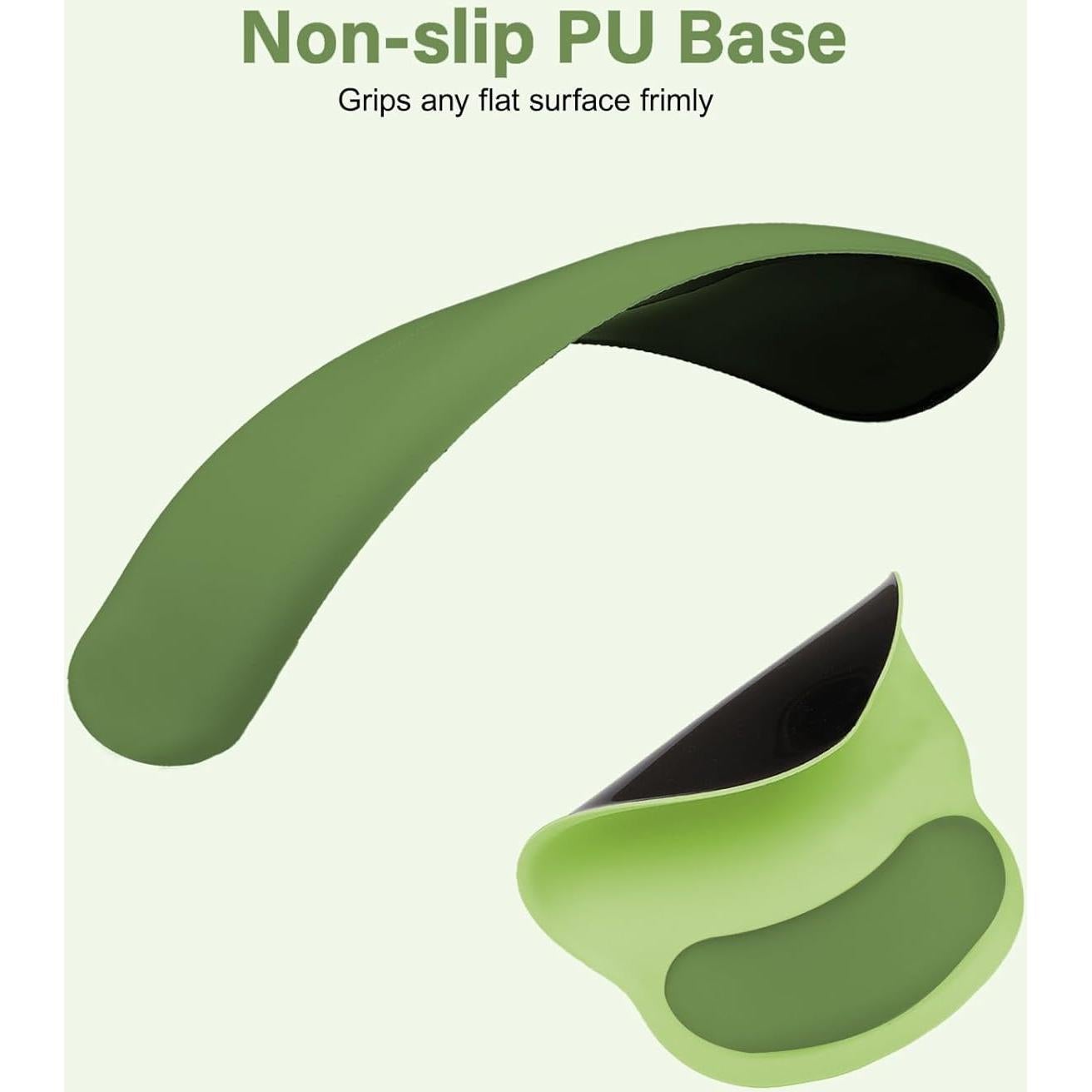 MOSISO Wrist Rest Support for Mouse Pad&Keyboard Set, Large Gaming Mouse Pad &Coaster, Circle Curved Ergonomic Mousepad Non-Slip Base&Stitched Edges Desk Pad, Olive Green&Vintage Butterfly&Insect