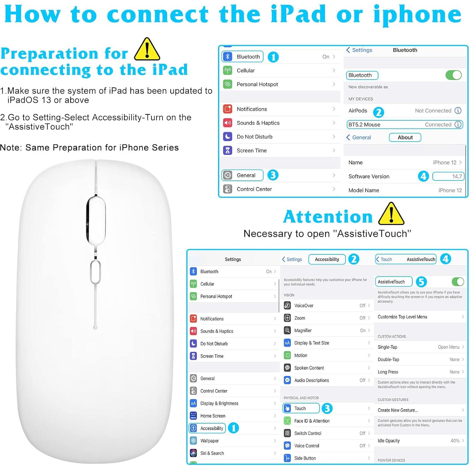Combo Teclado y Ratón Bluetooth UrbanX Ergonómico Blanco