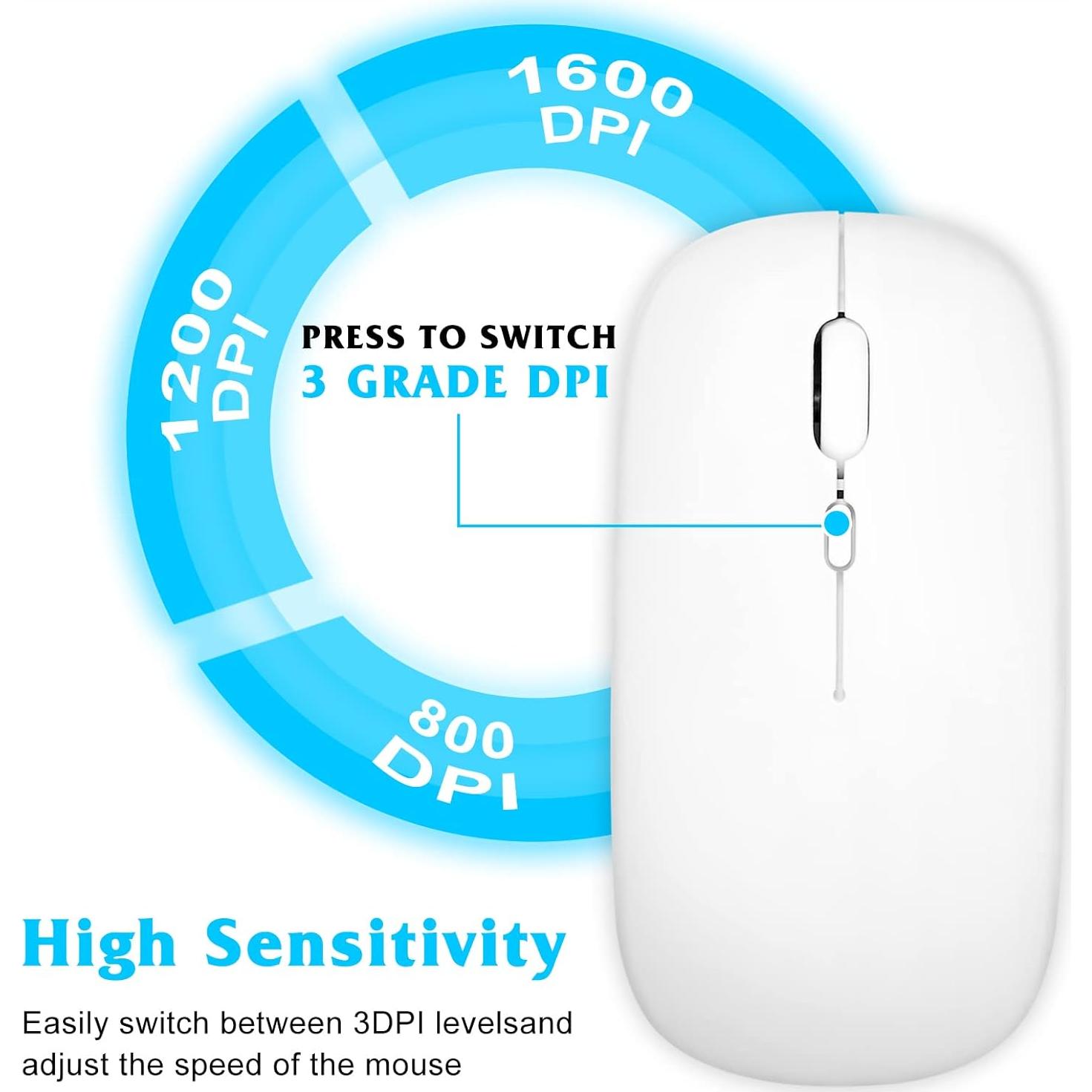 Combo Teclado y Ratón Bluetooth UrbanX Ergonómico Blanco