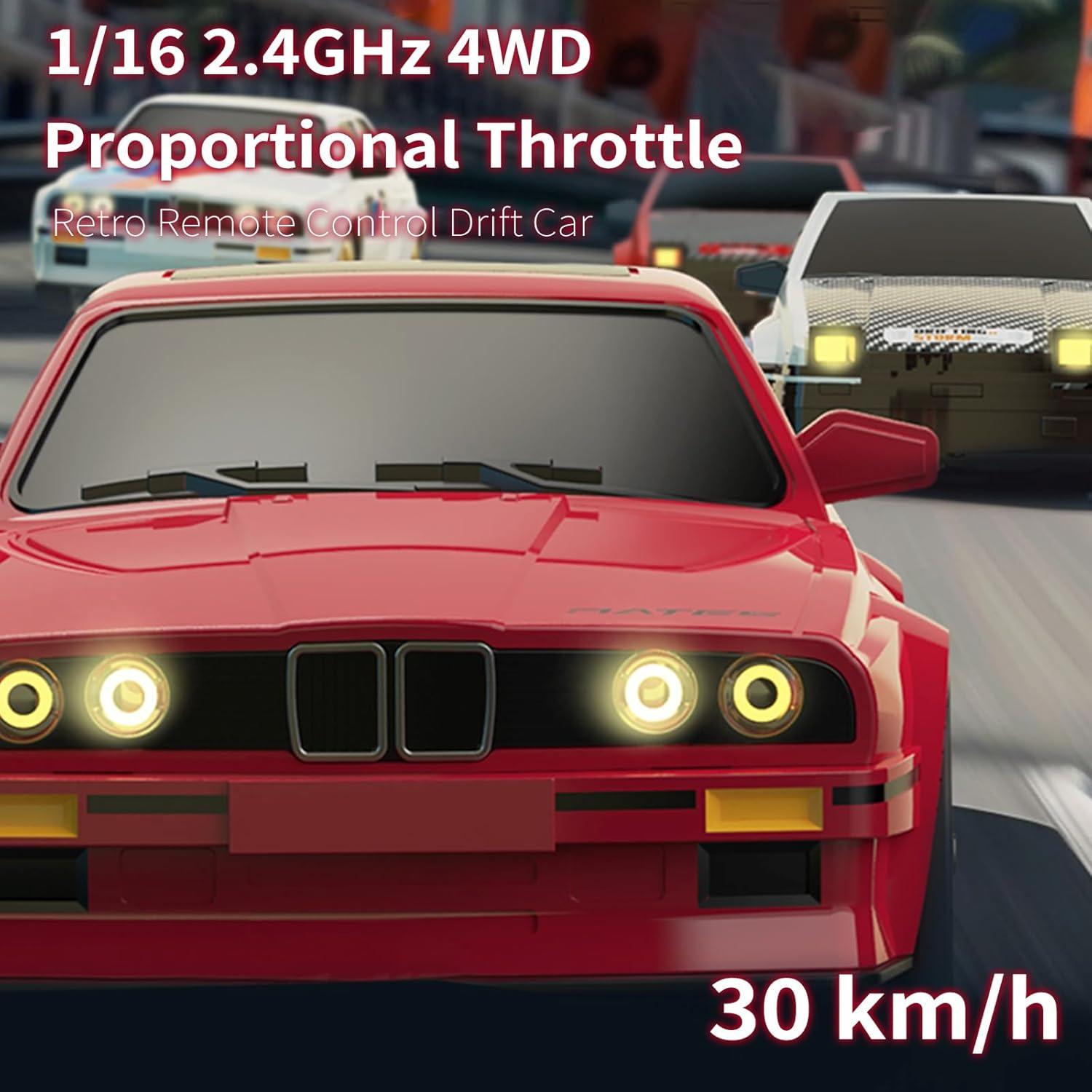 Coche RC Drift 1:16 Hylukon 30KM/H 4WD LED Blanco