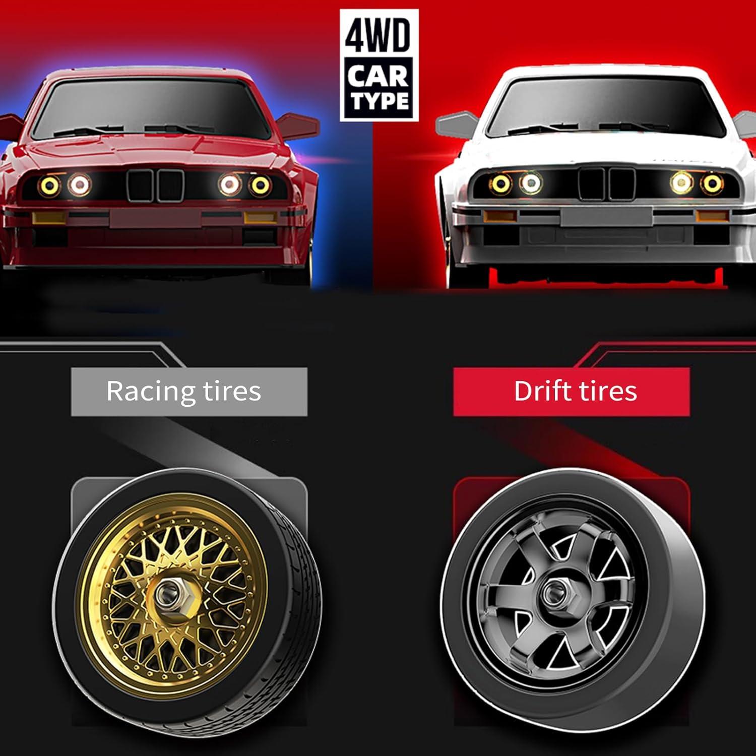 Coche RC Drift 1:16 Hylukon 30KM/H 4WD LED Blanco