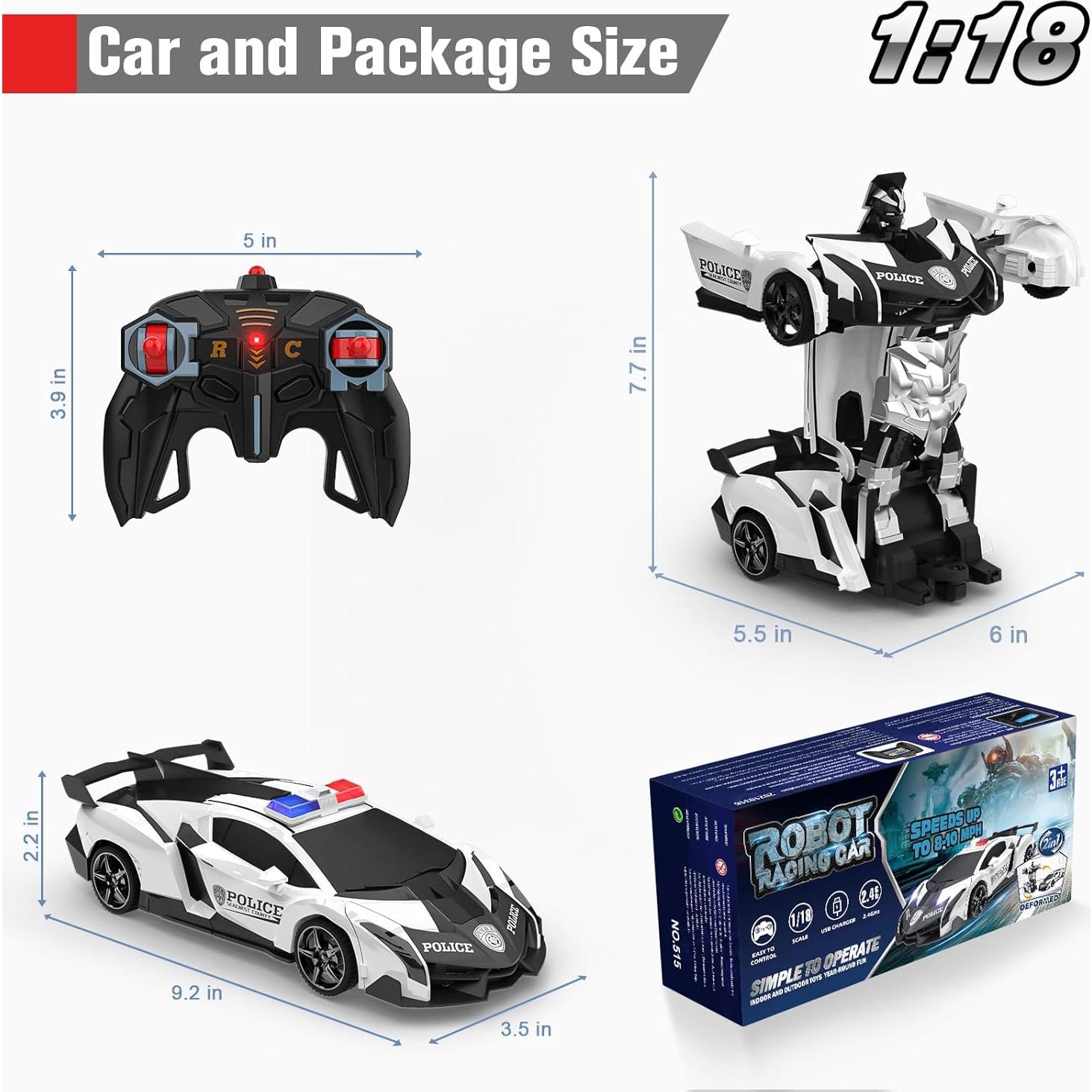 Coche RC Transformable BLUEJAY 1:18 Robot 360° para Niños