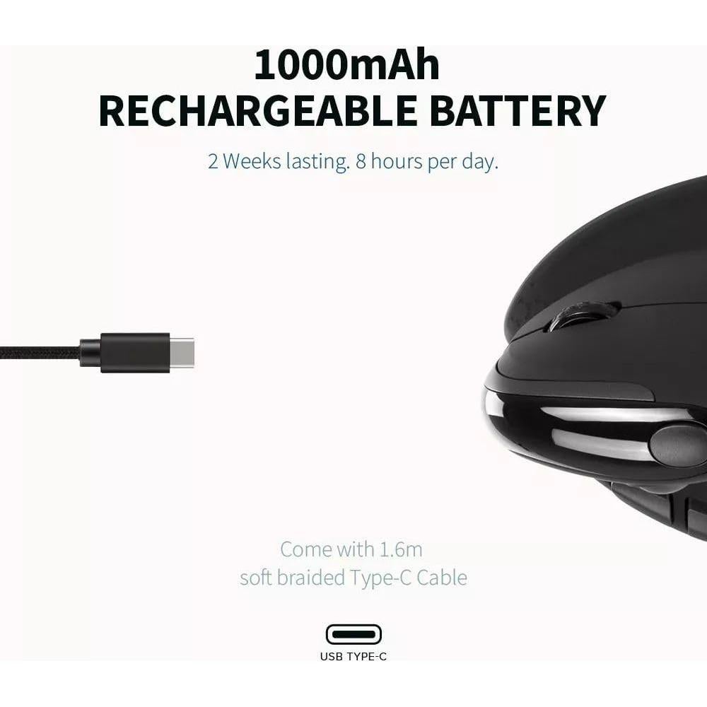 Ratón Vertical Ergonómico Genérico con Pantalla OLED y Conexión USB-C