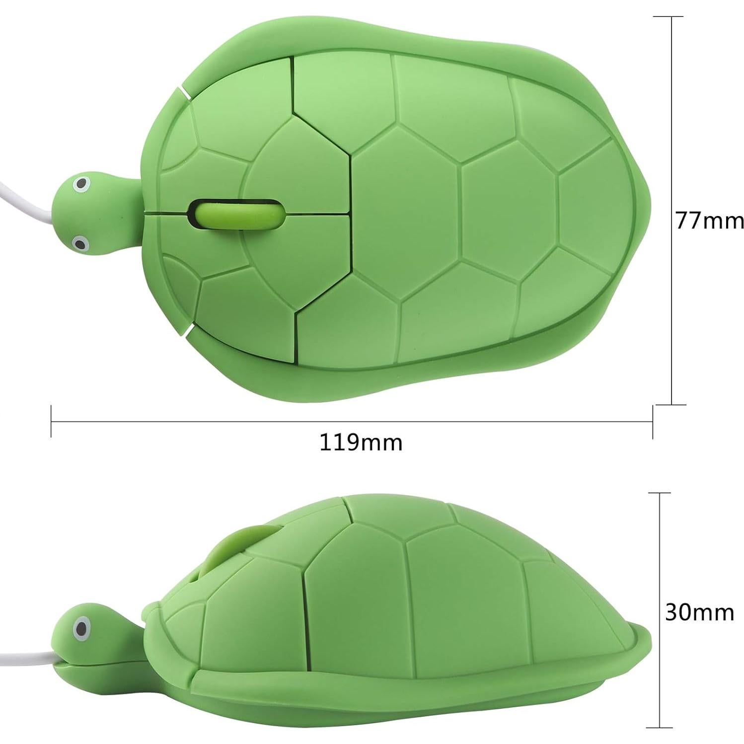 Ratón Óptico USB Elec Espacio Tortuga Verde 1200DPI 1.3m