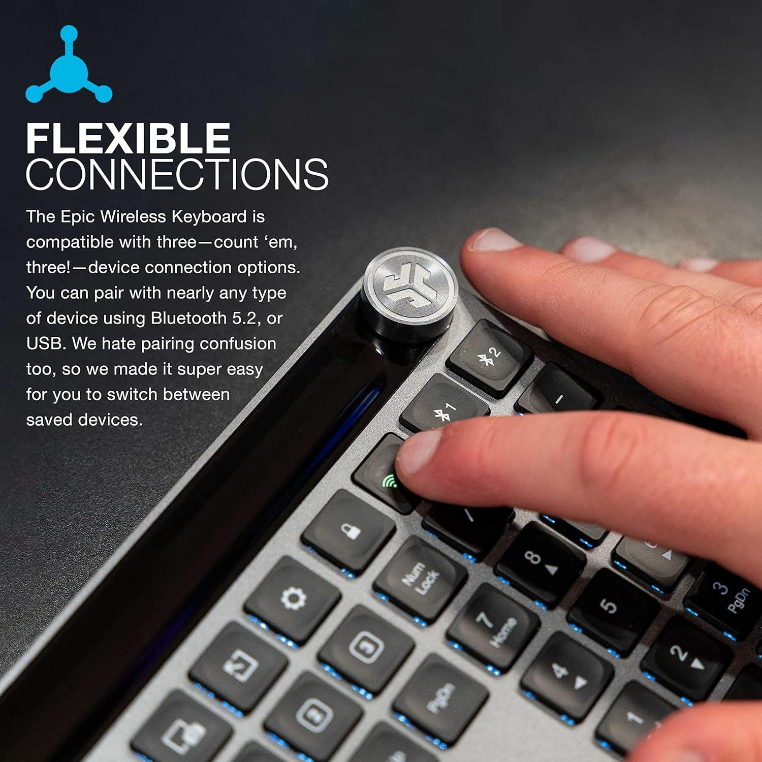 Paquete JLab: Teclado Inalámbrico Épico y Ratón Ergonómico