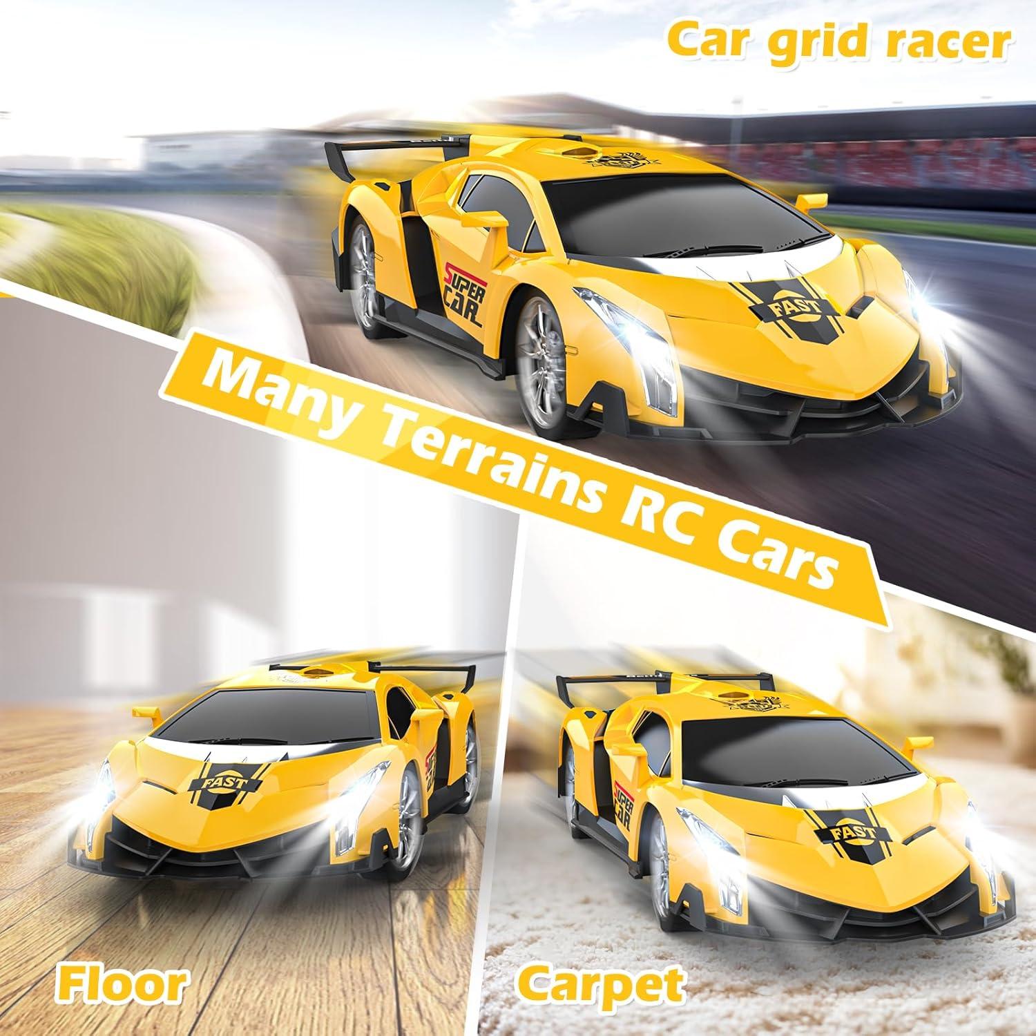 Coche de Control Remoto Growsland RC 1:18 Amarillo para Niños
