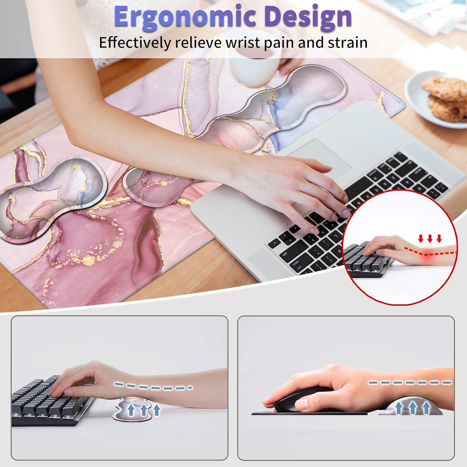 Juego de Reposamuñecas y Alfombrilla Ergonómica SDFCVBTYU