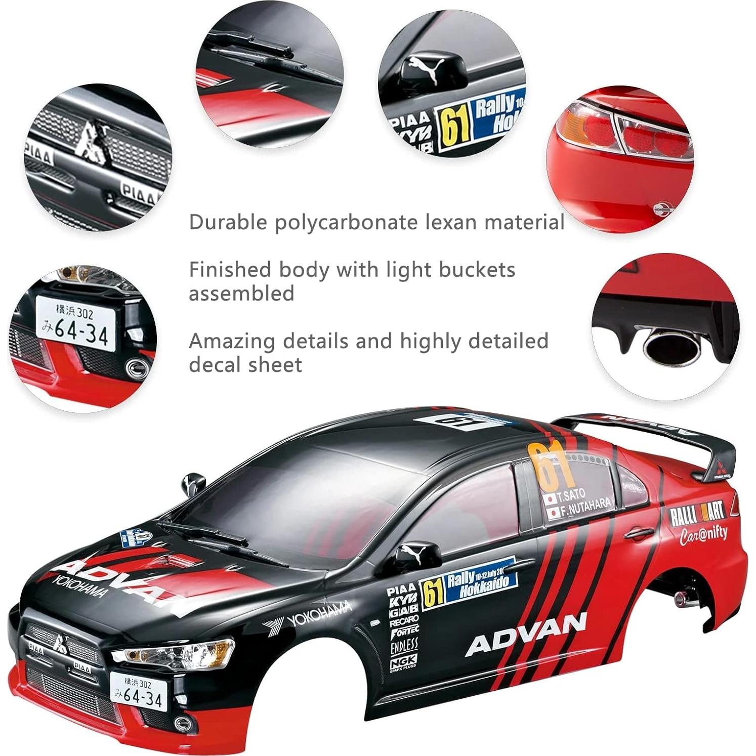 Killerbody 1/10 RC Painted Touring Racing Drift Car Body (Lancer Evolution X)