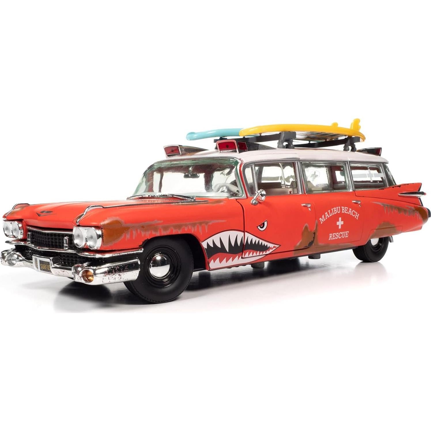 Auto World Cadillac Eldorado Ambulancia 1:18 Diecast Rojo Mate