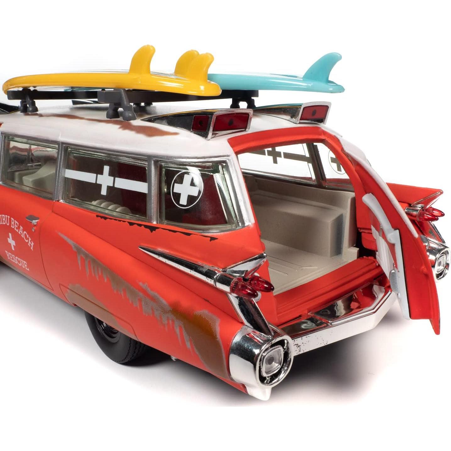 Auto World Cadillac Eldorado Ambulancia 1:18 Diecast Rojo Mate