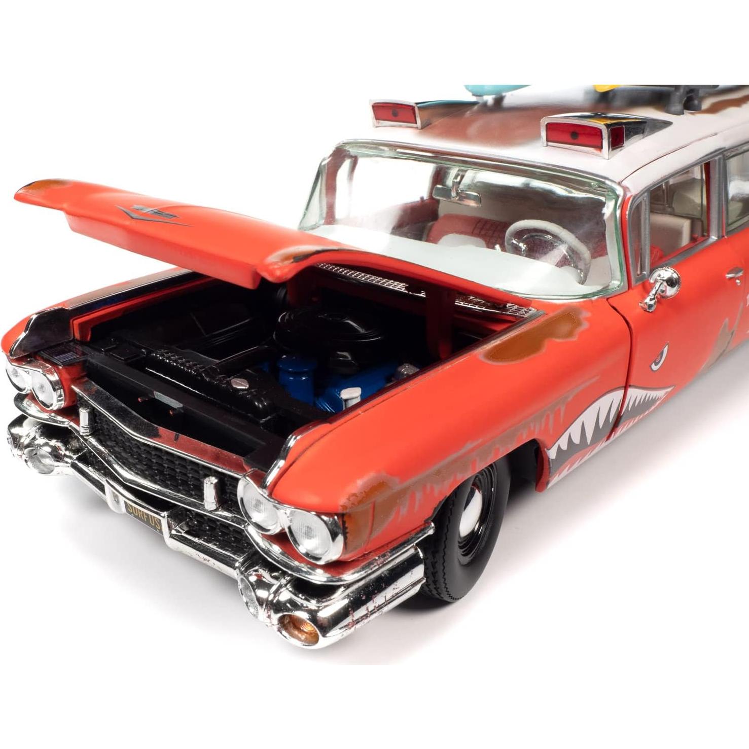 Auto World Cadillac Eldorado Ambulancia 1:18 Diecast Rojo Mate