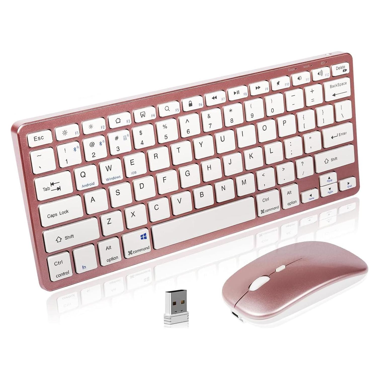 Combo Teclado y Ratón Inalámbrico NOLIEE USB y Bluetooth