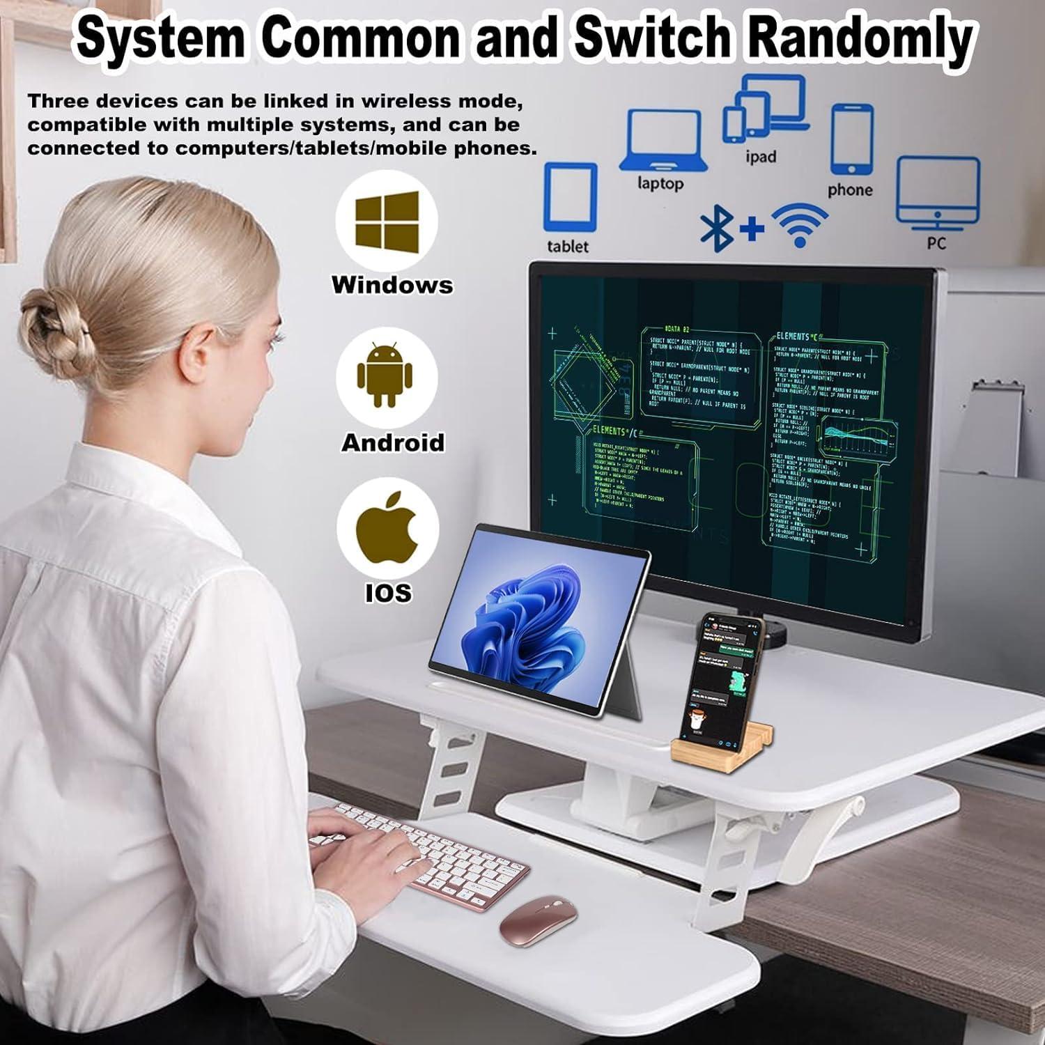Combo Teclado y Ratón Inalámbrico NOLIEE USB y Bluetooth