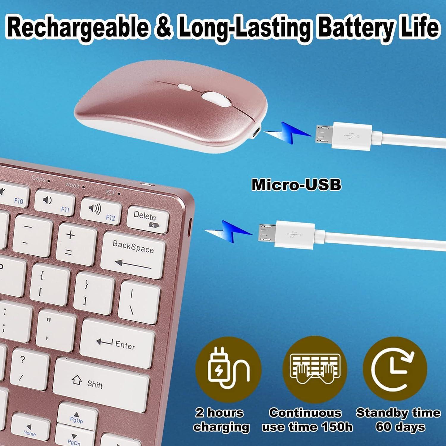 Combo Teclado y Ratón Inalámbrico NOLIEE USB y Bluetooth