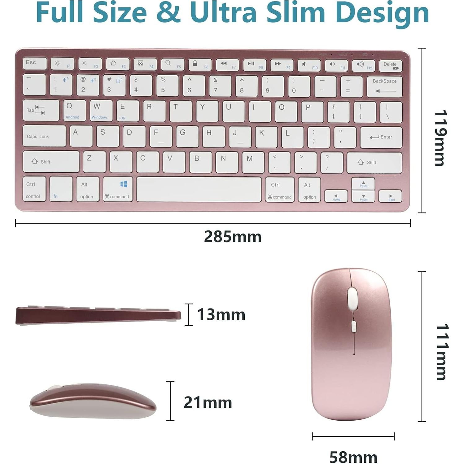 Combo Teclado y Ratón Inalámbrico NOLIEE USB y Bluetooth