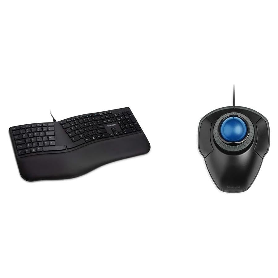 Teclado Ergonómico Kensington Pro Fit y Ratón Trackball Orbit
