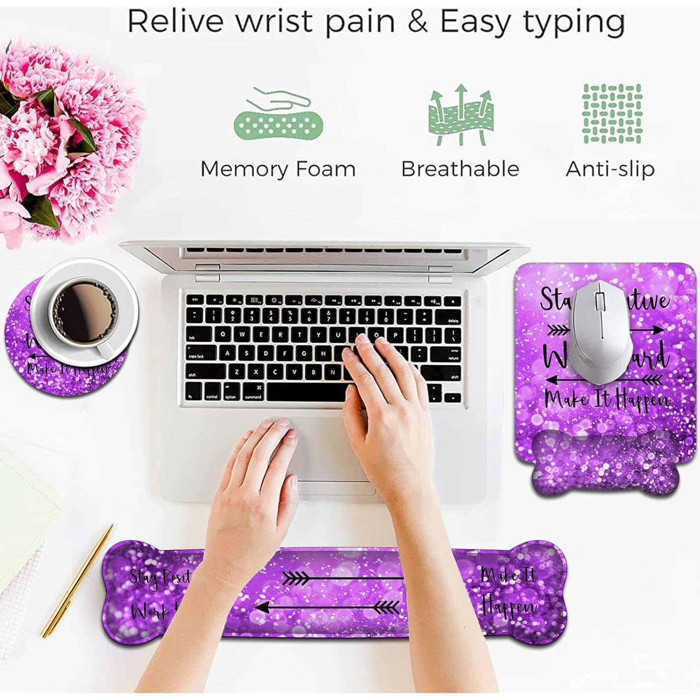 Juego de Soporte Ergonómico SOTWONSO para Teclado y Ratón