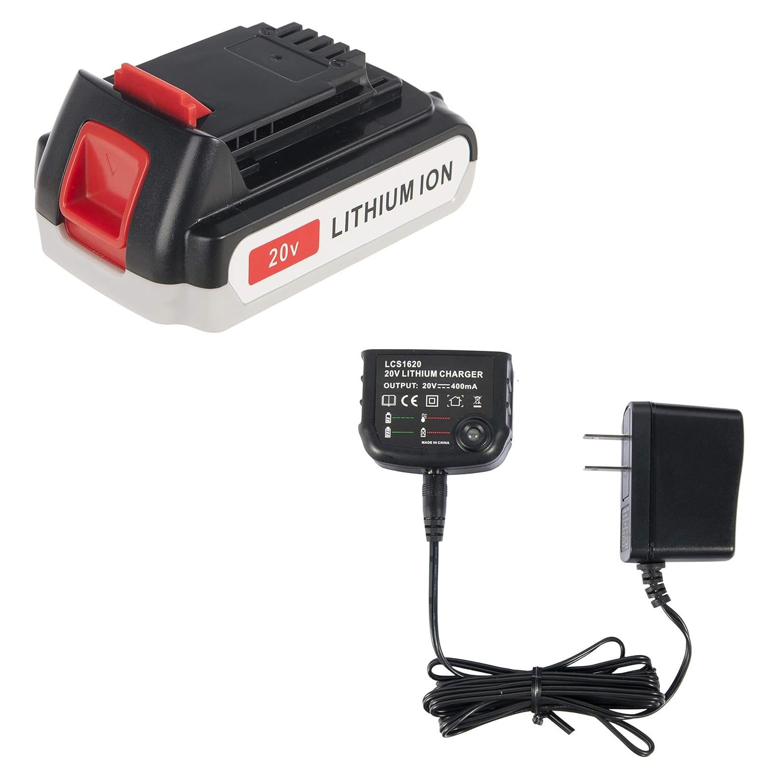 Batería de Litio 20V y Cargador Cell9102 para Black+Decker