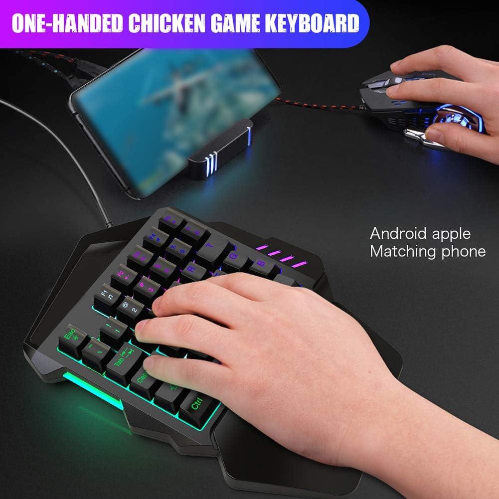 Teclado para Juegos con una Mano T angxi V100 USB Retroiluminado