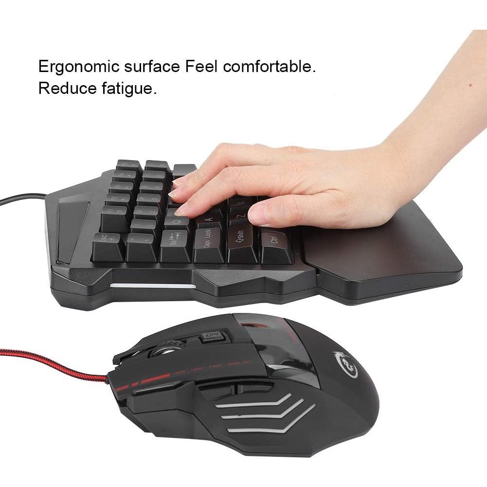 Teclado para Juegos con una Mano T angxi V100 USB Retroiluminado