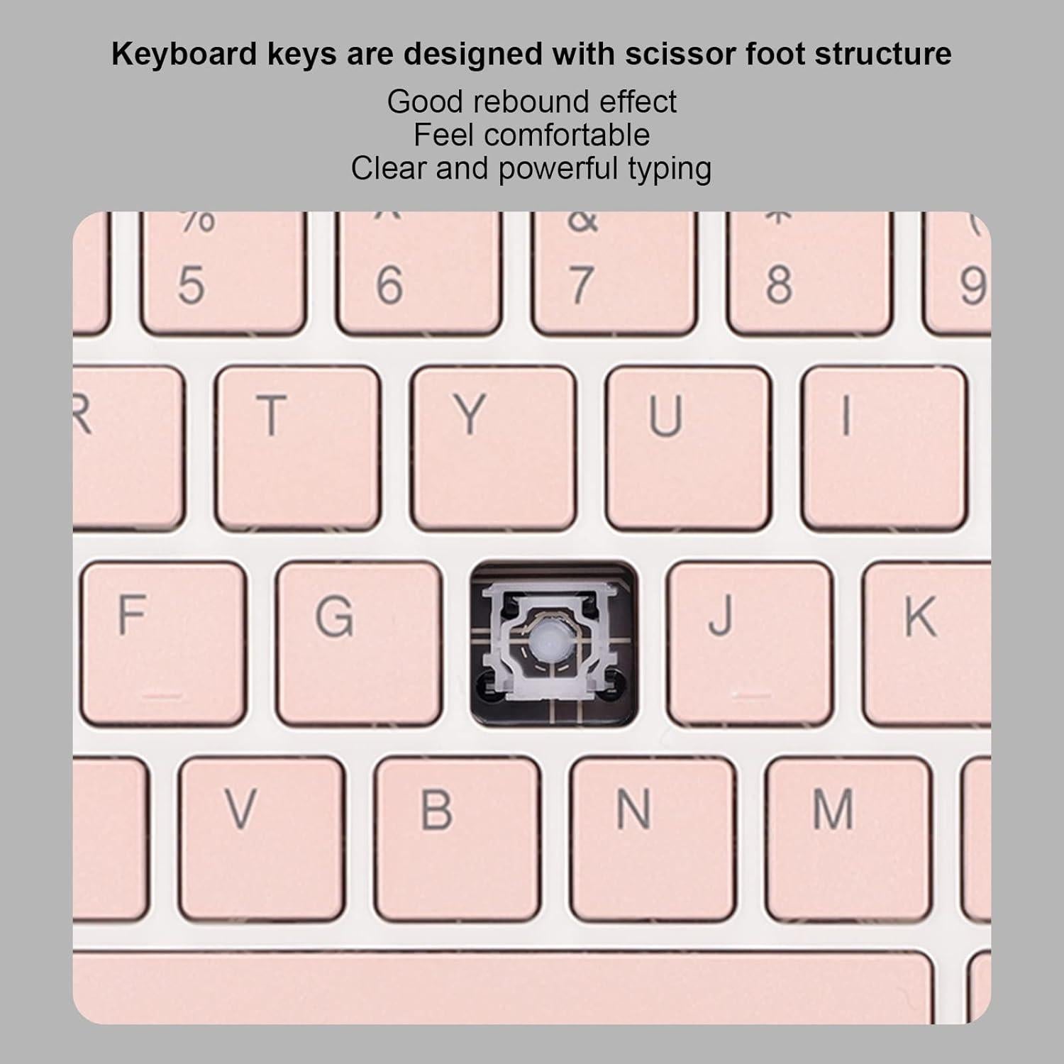 Combo Teclado y Ratón Bluetooth Wisoqu, Carga USB, 10"