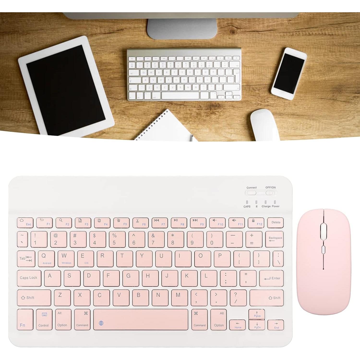 Combo Teclado y Ratón Bluetooth Wisoqu, Carga USB, 10"