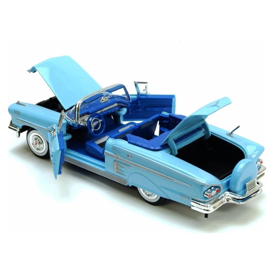 Coche Diecast 1958 Chevrolet Impala Convertible Azul - Motor Max 1/24