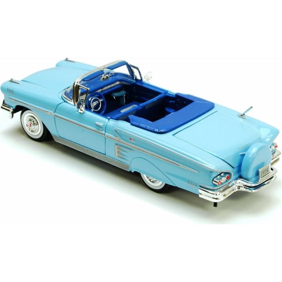 Coche Diecast 1958 Chevrolet Impala Convertible Azul - Motor Max 1/24