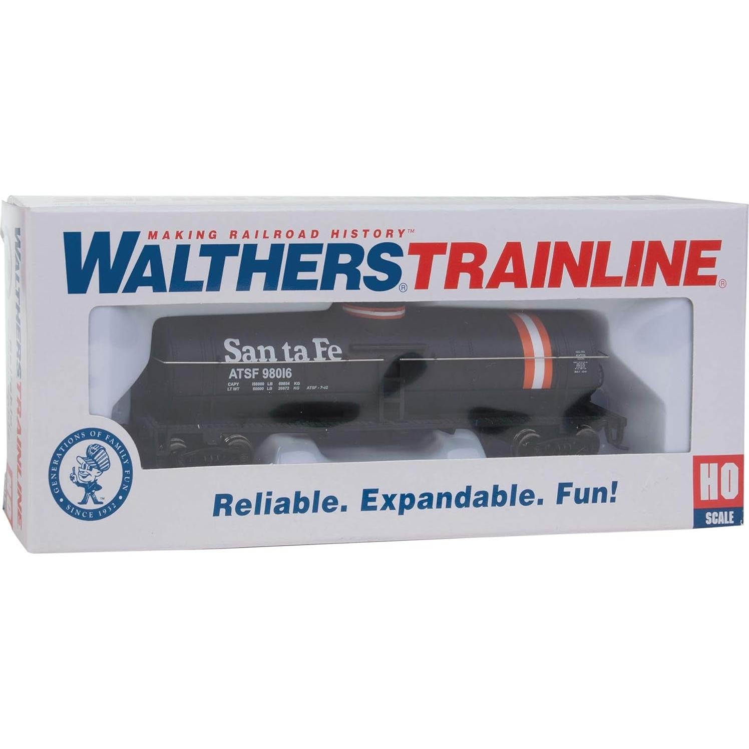 Carro Tanque HO Walthers Santa Fe 1:87 Negro Naranja