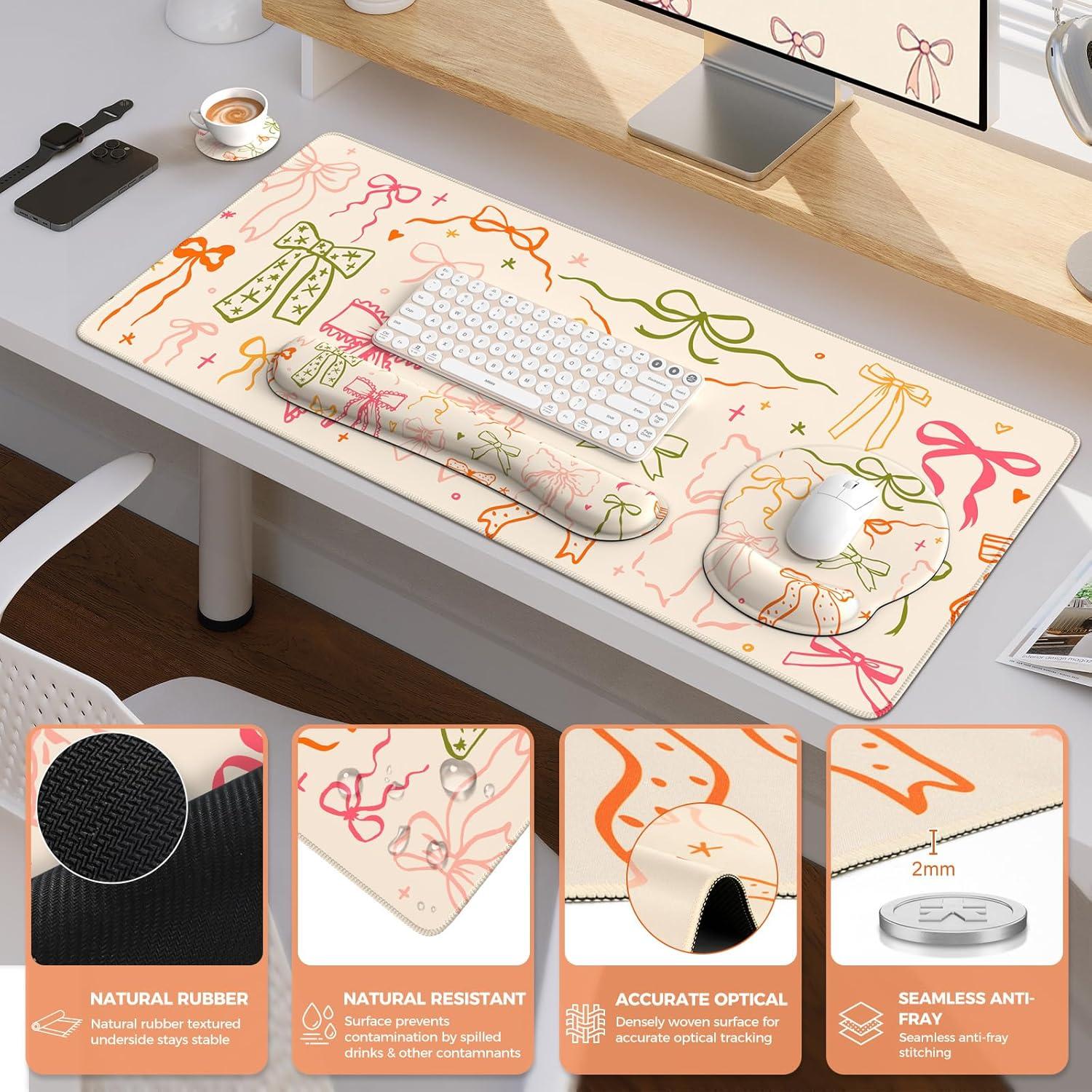 Alfombrilla de Escritorio iCasso XXL con Soporte Ergonómico