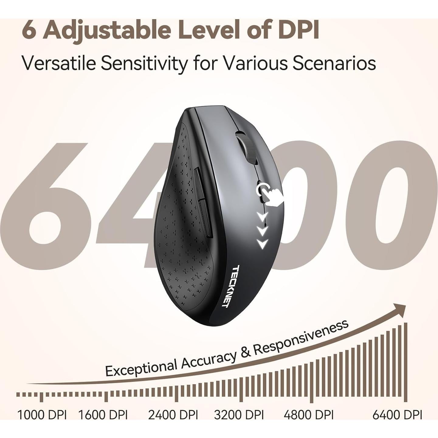 Ratón Inalámbrico TECKNET Pro con Jiggler y Carga Rápida