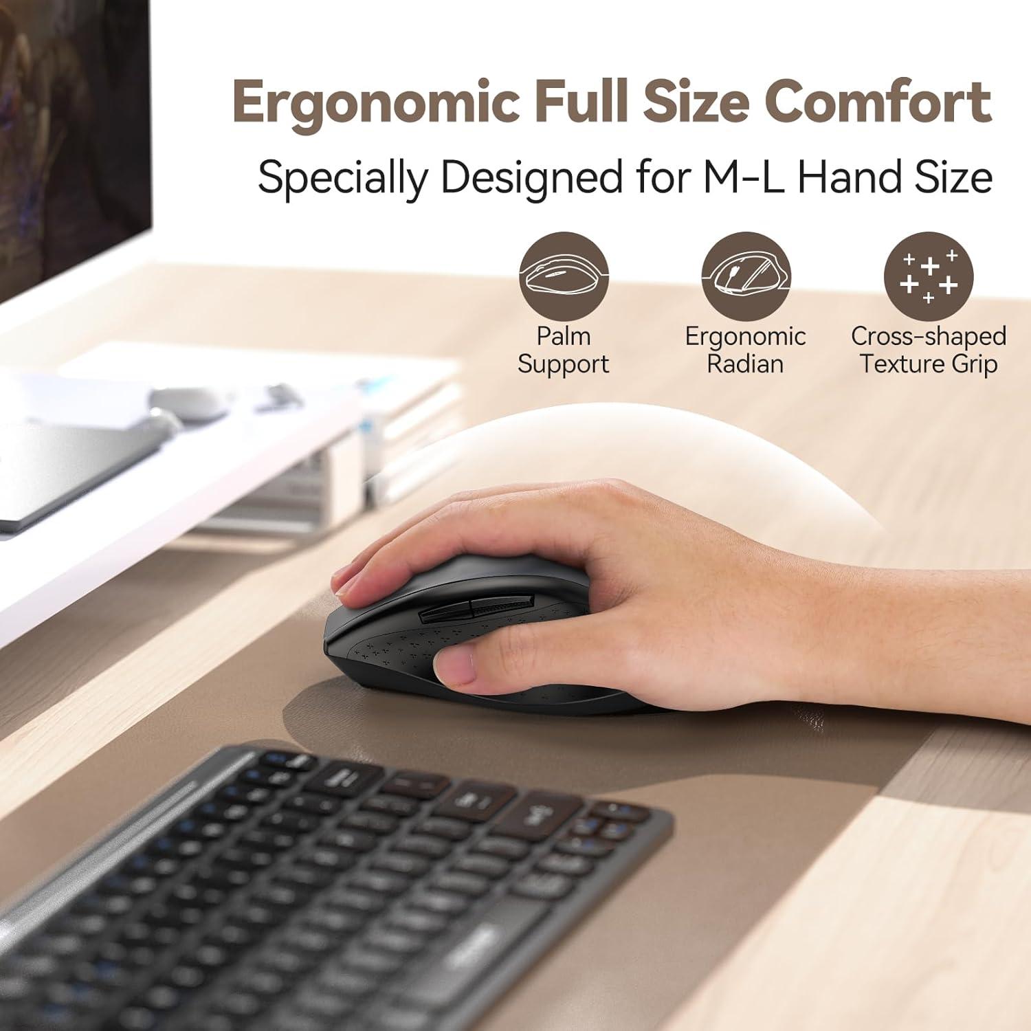 Ratón Inalámbrico TECKNET Pro con Jiggler y Carga Rápida