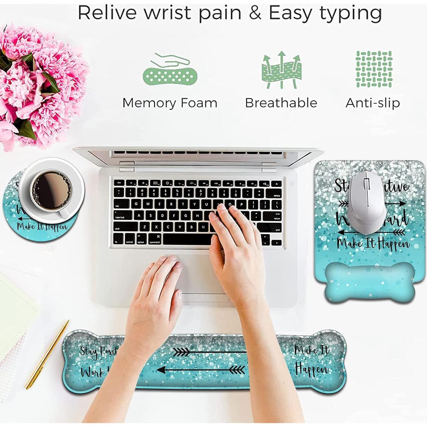 Juego de Soporte Ergonómico SOTWONSO para Mouse y Teclado