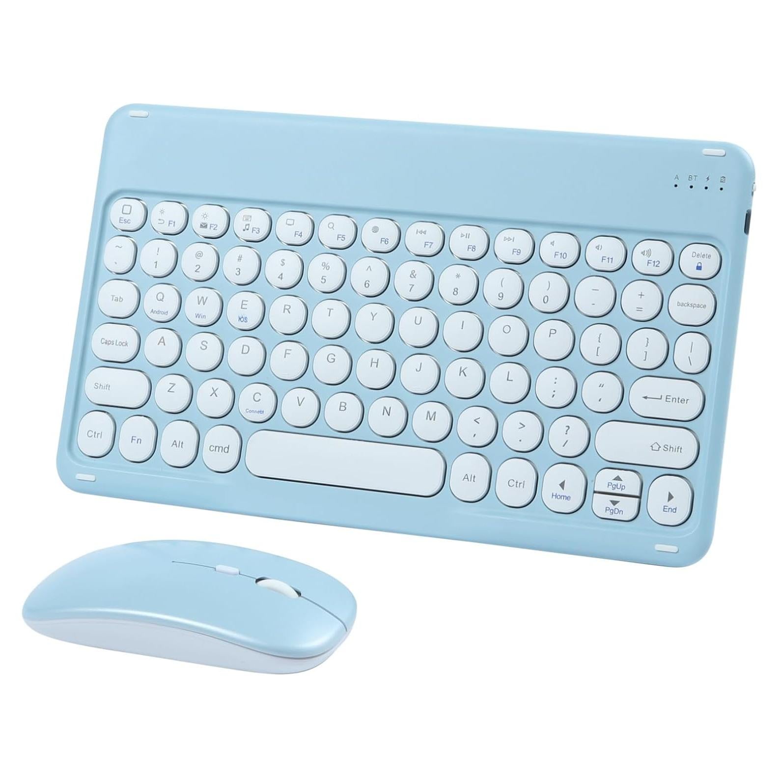Combo Teclado y Ratón Bluetooth Recargable Thanice Azul