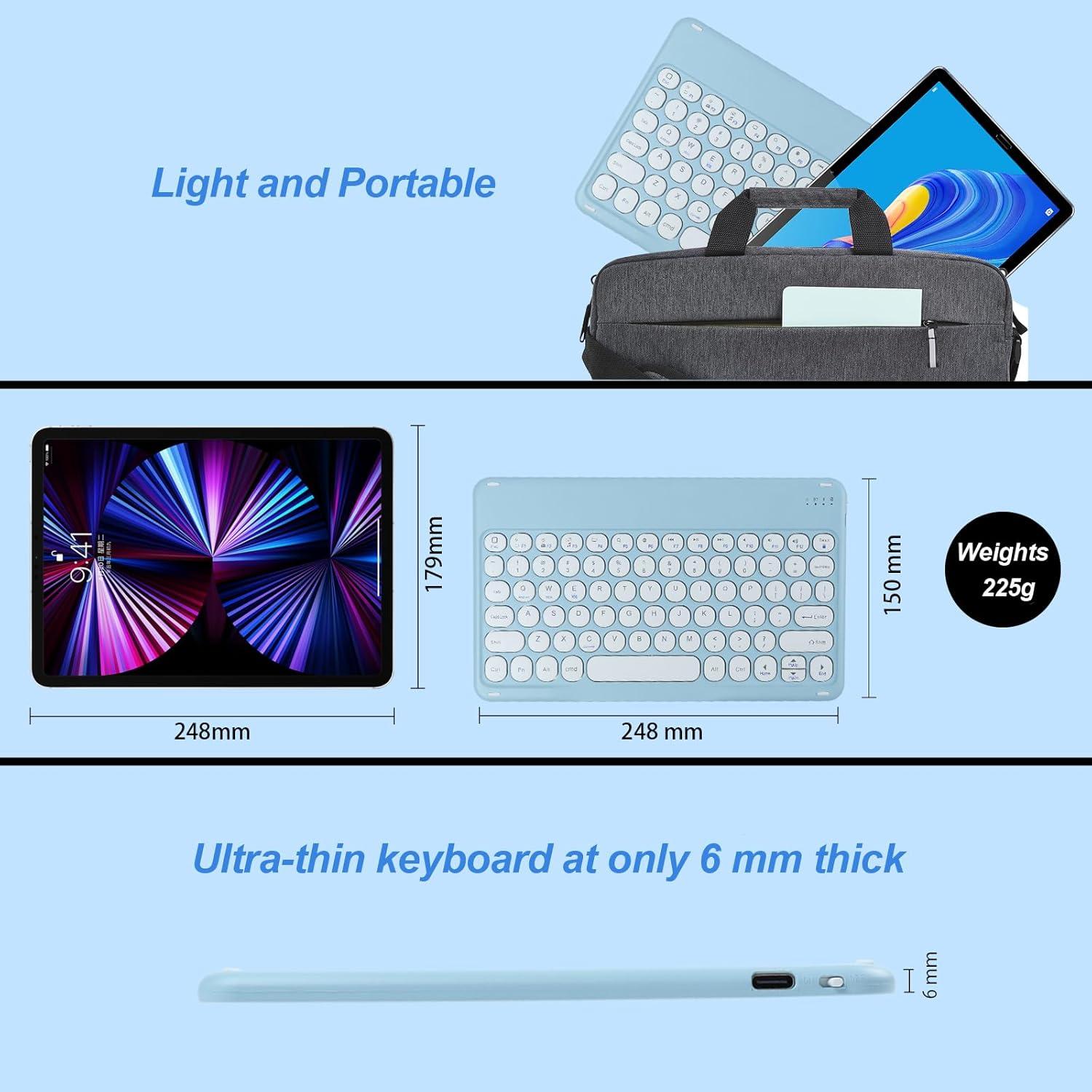 Combo Teclado y Ratón Bluetooth Recargable Thanice Azul