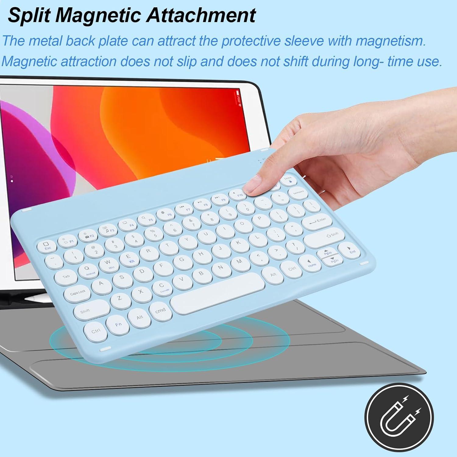 Combo Teclado y Ratón Bluetooth Recargable Thanice Azul